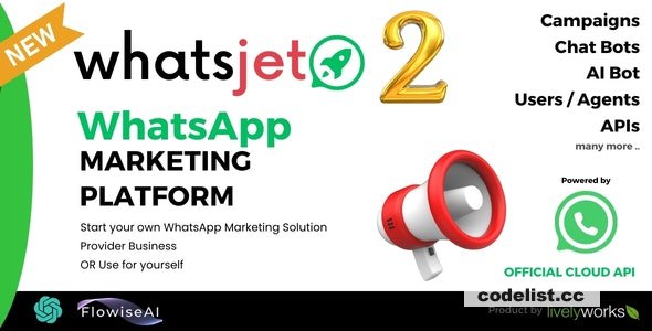 WhatsJet SaaS v2.8 - A WhatsApp Marketing Platform with Bulk Sending, Campaigns & Chat Bots - nulled » Premium Scripts, Plugins & Mobile