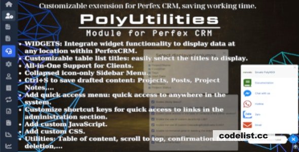 PolyUtilities for Perfex CRM v1.0.8 - Quick Access Menu, Custom JS, CSS, and More » Premium Scripts, Plugins & Mobile