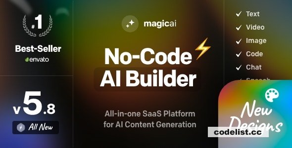 MagicAI v6.3.0 - OpenAI Content, Text, Image, Video, Chat, Voice, and Code Generator as SaaS » Premium Scripts, Plugins & Mobile