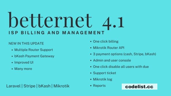 Betternet v4.1 - ISP Billing with Mikrotik API » Premium Scripts, Plugins & Mobile