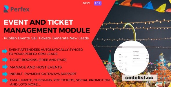 Event Management and Ticket Booking Module for Perfex v1.0.2 &raquo; Premium Scripts, Plugins &amp; Mobile