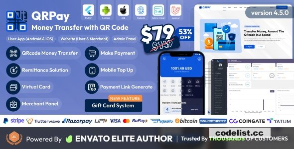 QRPay v4.7.0 - Money Transfer with QR Code Full Solution - nulled » Premium Scripts, Plugins & Mobile
