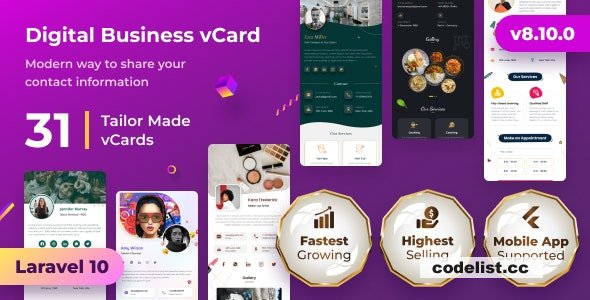 vCard SaaS v8.10.0 - Business Card Builder SaaS - Laravel VCard Saas - NFC Card - With Mobile App » Premium Scripts, Plugins & Mobile