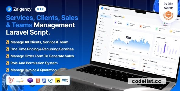Zaigency v1.2 - Services, Clients, Sales & Teams Management Laravel Script - nulled » Premium Scripts, Plugins & Mobile