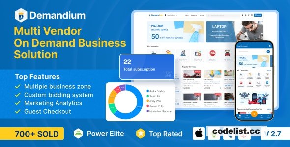 Demandium v3.2 - Multi Provider On Demand, Handyman, Home service App with admin panel - nulled » Premium Scripts, Plugins & Mobile