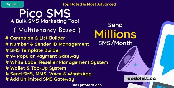 PicoSMS v5.10 - A Bulk SMS Marketing Tool - nulled » Premium Scripts, Plugins & Mobile