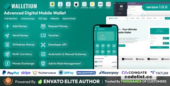 Walletium v1.0.0 - Digital Wallet and Payment Gateway Full Solution » Premium Scripts, Plugins & Mobile