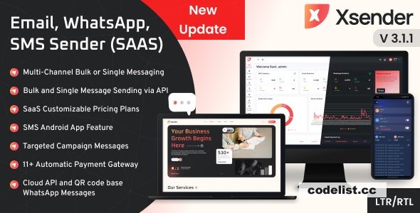 XSender v3.2.2 - Bulk Email, SMS and WhatsApp Messaging Application - nulled » Premium Scripts, Plugins & Mobile
