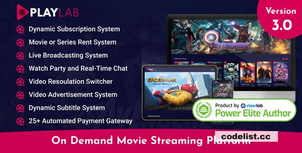 PlayLab v3.0 - On Demand Movie Streaming Platform &raquo; Premium Scripts, Plugins &amp; Mobile