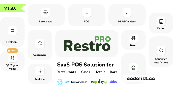 RestroPRO SaaS v1.6.0 - POS software for Restaurant, Cafe, Hotel, Food Truck » Premium Scripts, Plugins & Mobile