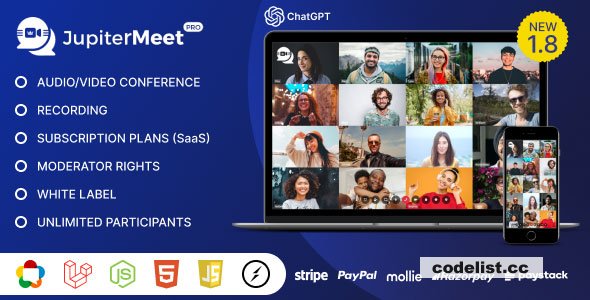 JupiterMeet Pro v1.8.3 - White Label Video Conference - nulled » Premium Scripts, Plugins & Mobile