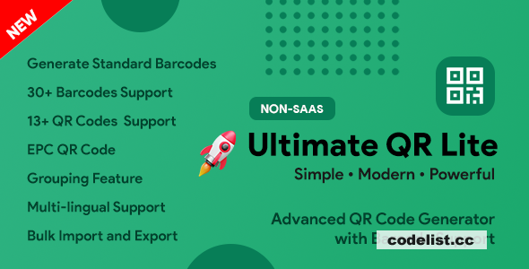 UltimateQR Lite v1.0 - QR Code + Barcode Generator » Premium Scripts, Plugins & Mobile