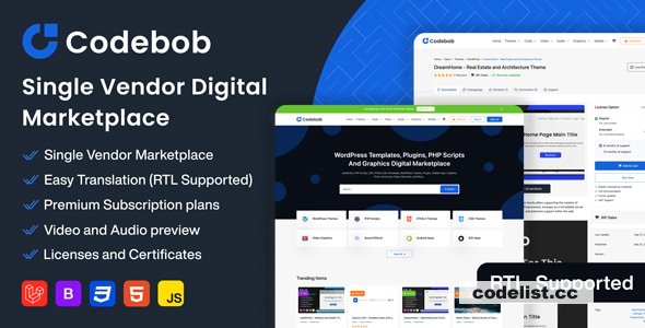 Codebob v1.2 - Single-Vendor Digital Marketplace - nulled &raquo; Premium Scripts, Plugins &amp; Mobile