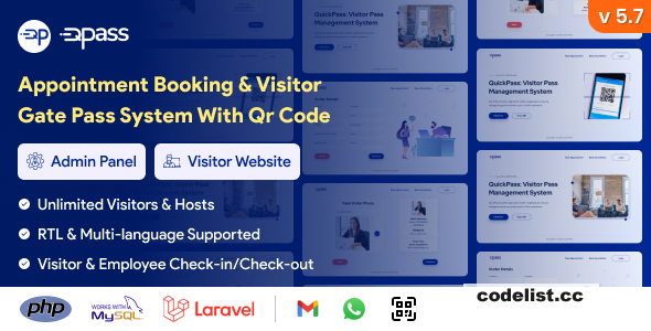 QuickPass v5.7 - Appointment Booking & Visitor Gate Pass System With Qr Code - nulled » Premium Scripts, Plugins & Mobile