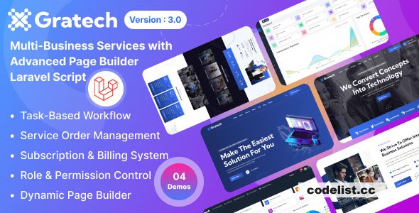 Gratech v3.0 - Multi-Business Services with Advanced Page Builder & Workflow Tools » Premium Scripts, Plugins & Mobile