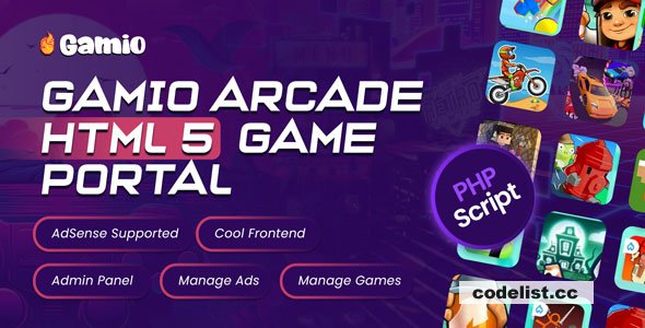 Gamio Arcade - HTML 5 Game Portal PHP Script - 18 November 2024 » Premium Scripts, Plugins & Mobile