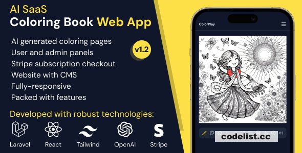 ColorPlay v1.1 - AI SaaS Coloring Book Web App » Premium Scripts, Plugins & Mobile