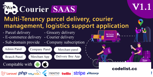 We Courier SAAS v1.1 - Multi-Tenancy courier and logistics management - nulled » Premium Scripts, Plugins & Mobile