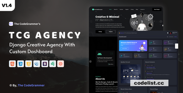 TCG AGENCY v1.4 - Python Django Creative Digital Agency Script With Custom Dashboard » Premium Scripts, Plugins & Mobile