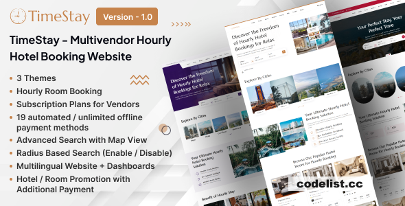 TimeStay v1.0 - Multivendor Hourly Hotel Booking Laravel Website (SAAS) - nulled &raquo; Premium Scripts, Plugins &amp; Mobile