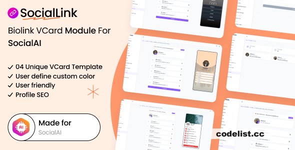 SocialLink v1.0 - Biolink VCard Module For SocialAI » Premium Scripts, Plugins & Mobile