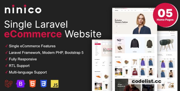 Ninico v1.7.0 - Minimal Laravel eCommerce Shop - nulled » Premium Scripts, Plugins & Mobile