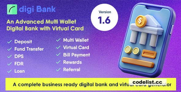 Digibank v1.6 - Advanced Multi Wallet Digital Banking System with Virtual Card and Rewards » Premium Scripts, Plugins & Mobile
