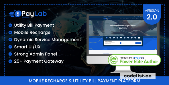 PayLab v2.0 - Mobile Recharge And Utility Bill Payment Platform - nulled » Premium Scripts, Plugins & Mobile