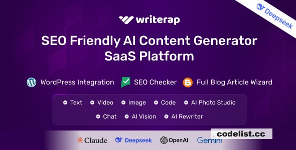 Writerap v1.5.1 - AI Content Generator with SEO Optimizer SaaS Application » Premium Scripts, Plugins & Mobile