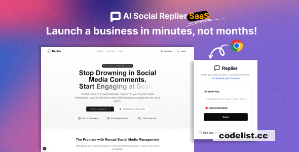 AI Social Replier SaaS v1.0 - GPT Response Generator &raquo; Premium Scripts, Plugins &amp; Mobile