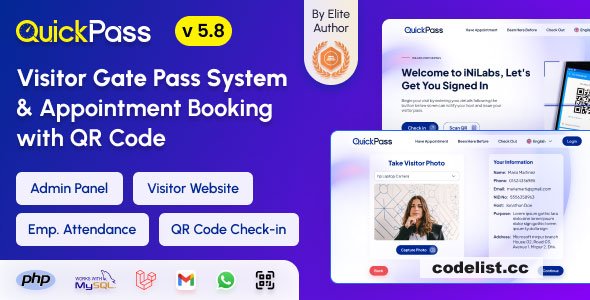 QuickPass v5.8 - Appointment Booking & Visitor Gate Pass System With Qr Code - nulled » Premium Scripts, Plugins & Mobile