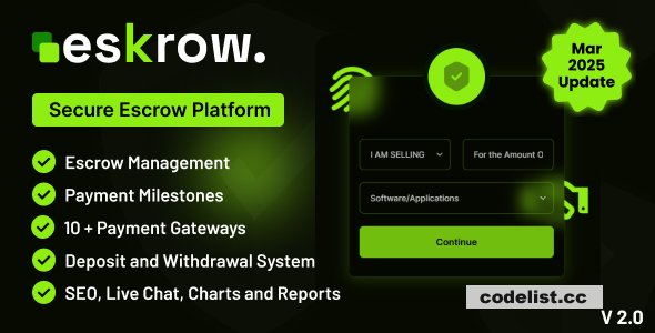 Eskrow v2.0 - Secure Escrow Platform » Premium Scripts, Plugins & Mobile
