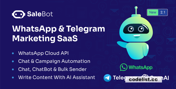 SaleBot v3.4.0 - WhatsApp And Telegram Marketing SaaS - ChatBot &amp; Bulk Sender &raquo; Premium Scripts, Plugins &amp; Mobile