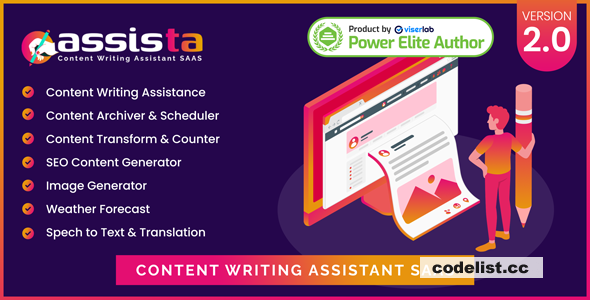 Assista v2.0 - Content Writing Assistant as SAAS - nulled » Premium Scripts, Plugins & Mobile