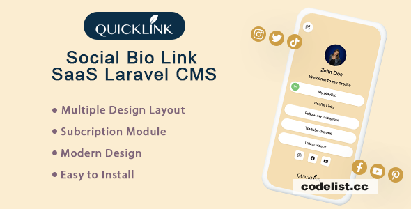 QuickBioLink v3.1 - Bio Link SaaS for Creators, Influencers and Businesses - nulled » Premium Scripts, Plugins & Mobile