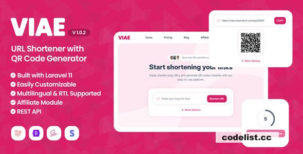 Viae v1.0.2 - URL Shortener with QR Code Generator » Premium Scripts, Plugins & Mobile