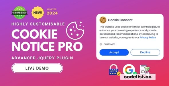 Cookie Notice Pro v2.2.1 - Advanced jQuery Plugin » Premium Scripts, Plugins & Mobile