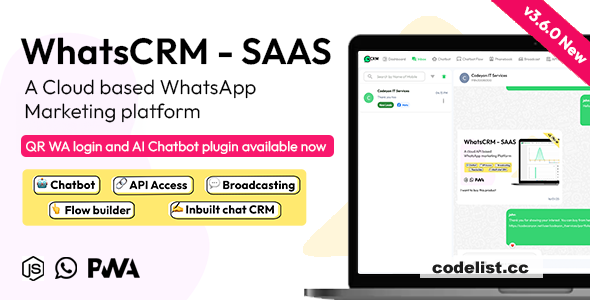 WhatsCRM v3.6.0 - Chatbot, Flow Builder, API Access, WhatsApp CRM SAAS System » Premium Scripts, Plugins & Mobile