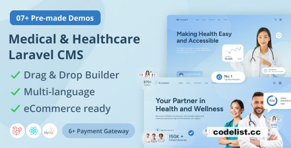 Prohealth v1.0.0 - Medical and Healthcare Laravel CMS With Live Page Builder - nulled » Premium Scripts, Plugins & Mobile