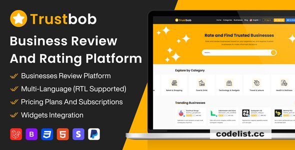 Trustbob v1.1 - Business Review And Rating Platform (SAAS) - nulled » Premium Scripts, Plugins & Mobile