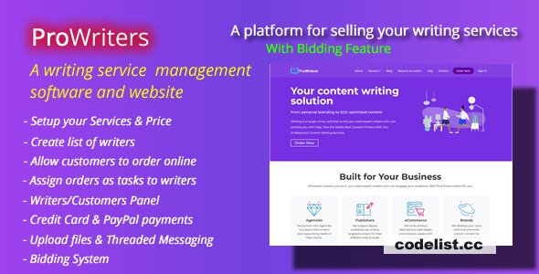 ProWriters v2.1 - Sell writing services online - nulled » Premium Scripts, Plugins & Mobile