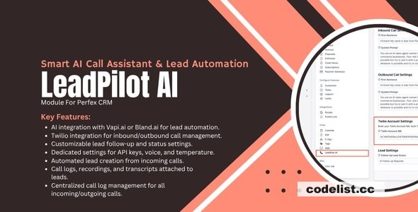 LeadPilot v1.3.3 ᄄC Smart AI Call Assistant & Lead Automation Module for Perfex CRM » Premium Scripts, Plugins & Mobile