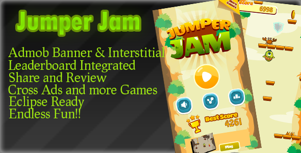 Jumper JAM Admob + Leaderboard +Powerups+Endless » Premium Scripts, Plugins & Mobile