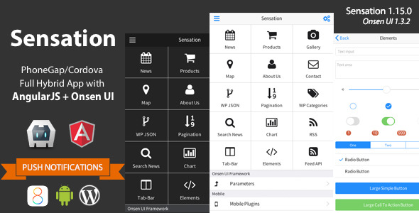 Sensation v1.15.0 - PhoneGap / Cordova Full Hybrid App » Premium Scripts, Plugins & Mobile