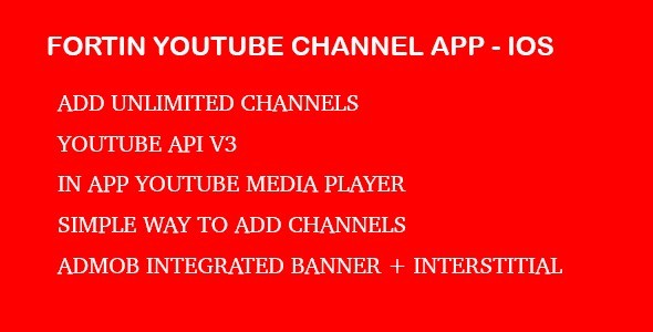 Fortin Video Channel App - Youtube Api V3 IOS &raquo; Premium Scripts, Plugins &amp; Mobile