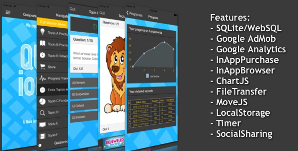 Quizionic v1.4.3 - A Quiz App Template for Ionic Framework with SQLite database &raquo; Premium Scripts, Plugins &amp; Mobile