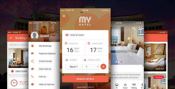 My Hotel - Ionic Theme, Ionic Template for Mobile Booking Hotel App » Premium Scripts, Plugins & Mobile