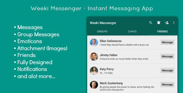 Weeki Messenger - Instant Messenger (Full App) » Premium Scripts, Plugins & Mobile