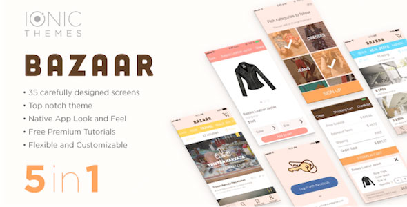 BAZAAR - Ionic Multi App Template (with optional WooCommerce integration) » Premium Scripts, Plugins & Mobile