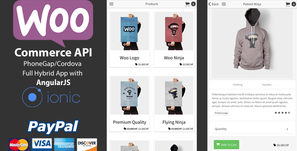 Ionic WooCommerce API v1.5.0 - PhoneGap / Cordova Full Hybrid App » Premium Scripts, Plugins & Mobile